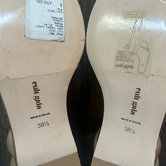 Cult Gaia 🧜‍♀️ Wrap Gladiator Tan Sandal Platform Wedges Mermaid Bohemian - Picture 6 of 7